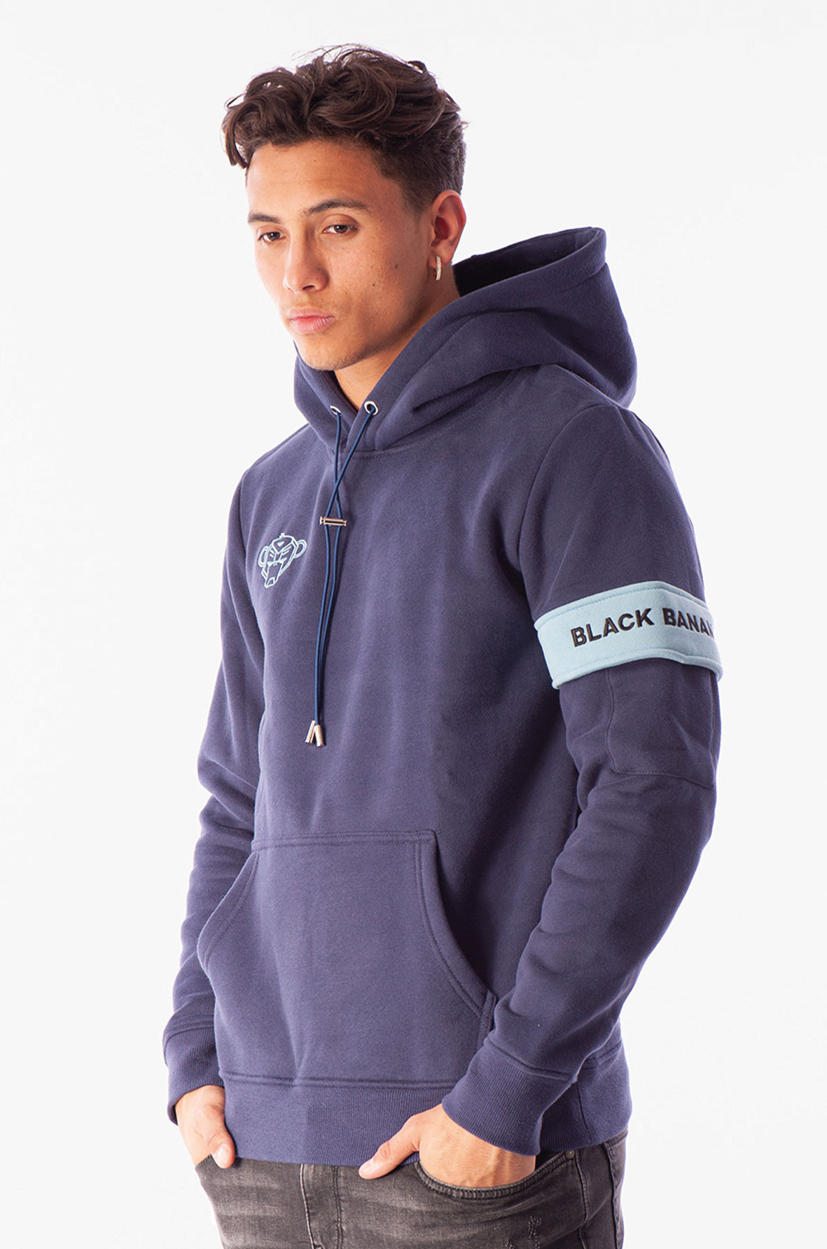 Black Bananas Captain Hoody Navy Light Blue bestel je online bij www